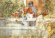 Carl Larsson karin och brita-omkring kaktusen-bakom kaktusen oil painting reproduction
